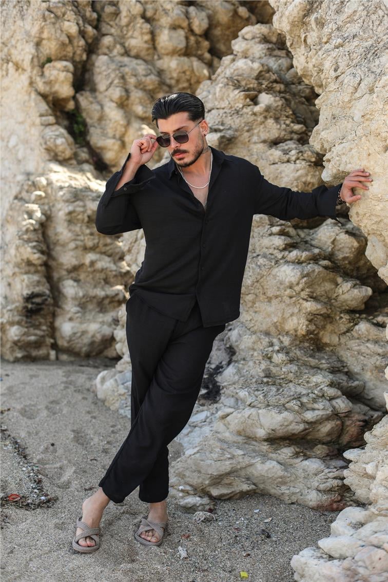 Cepsiz Basic Oversize Gömlek Siyah