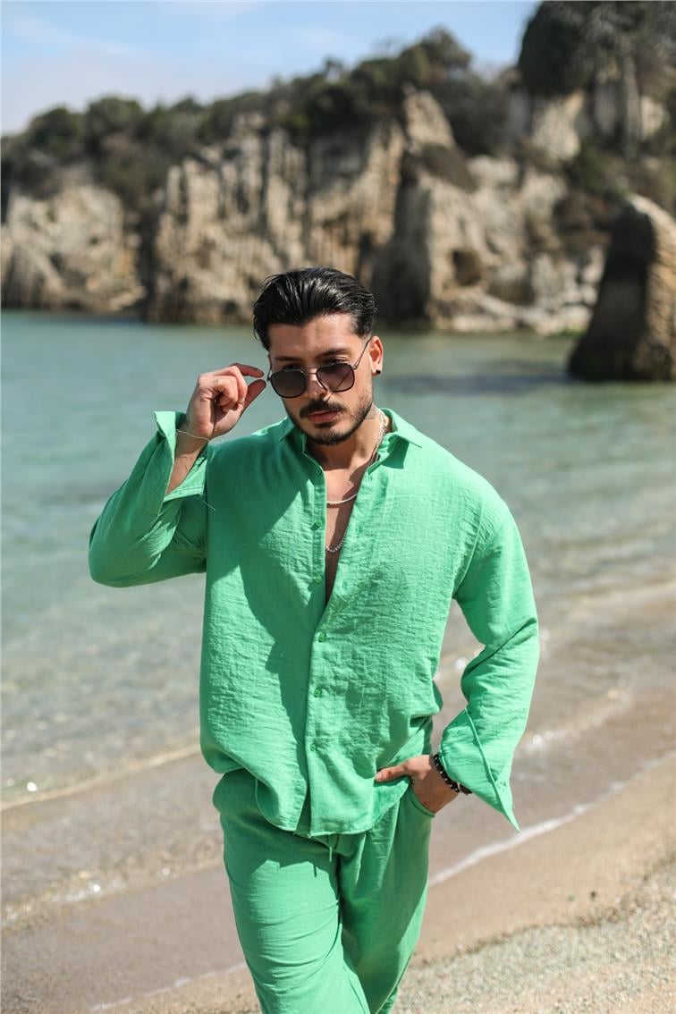 Cepsiz Basic Oversize Gömlek Yeşil