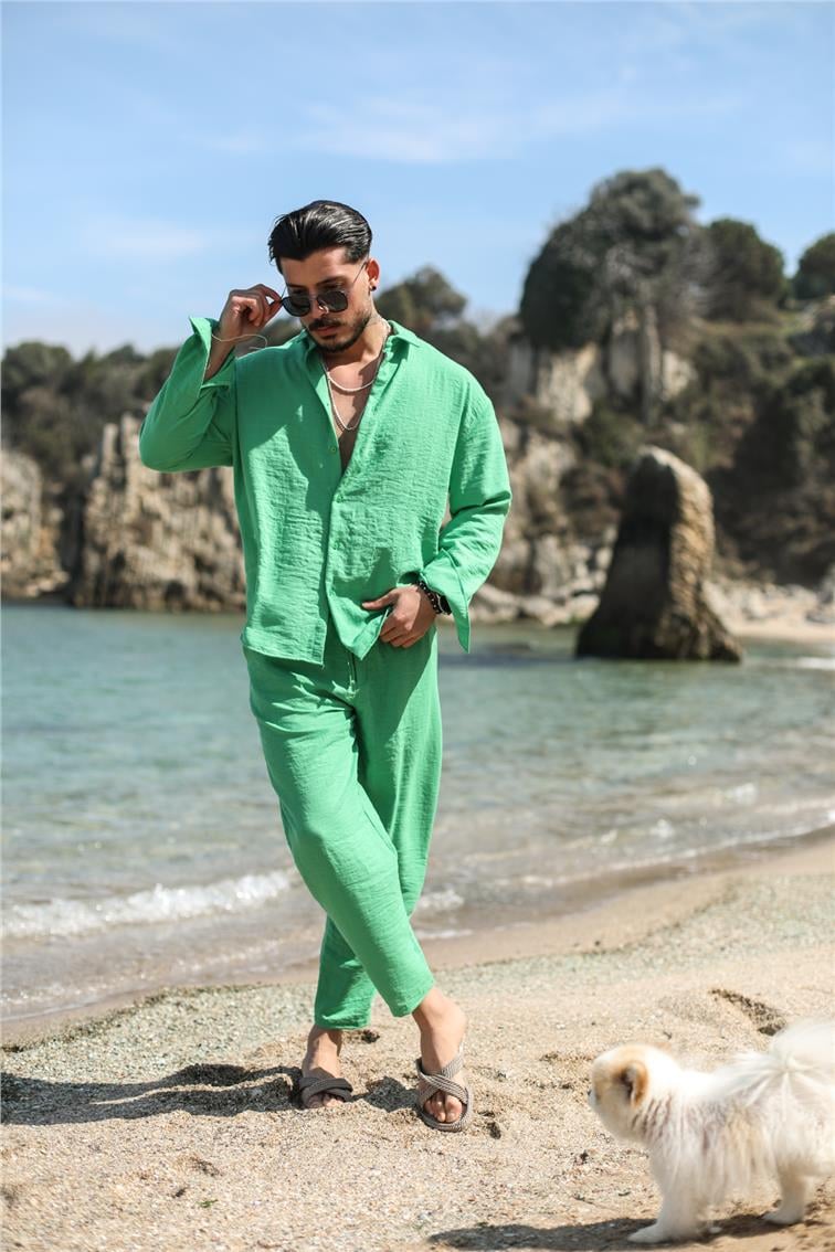 Cepsiz Basic Oversize Gömlek Yeşil