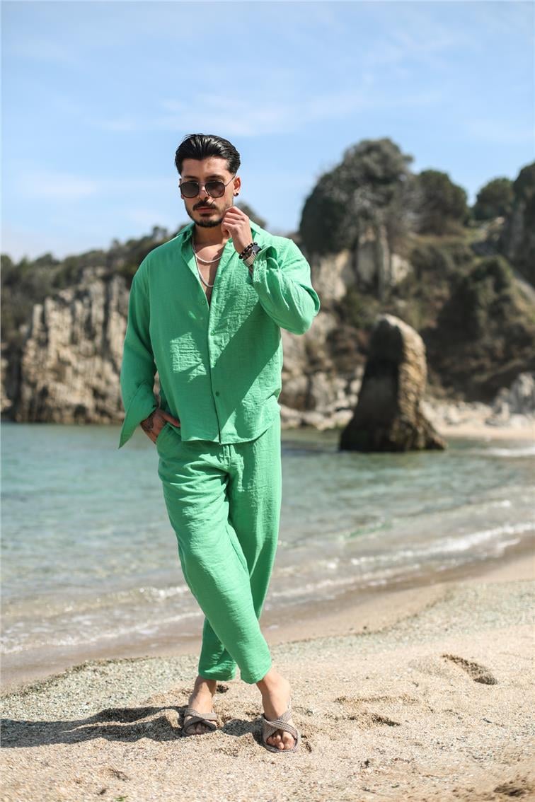Cepsiz Basic Oversize Gömlek Yeşil
