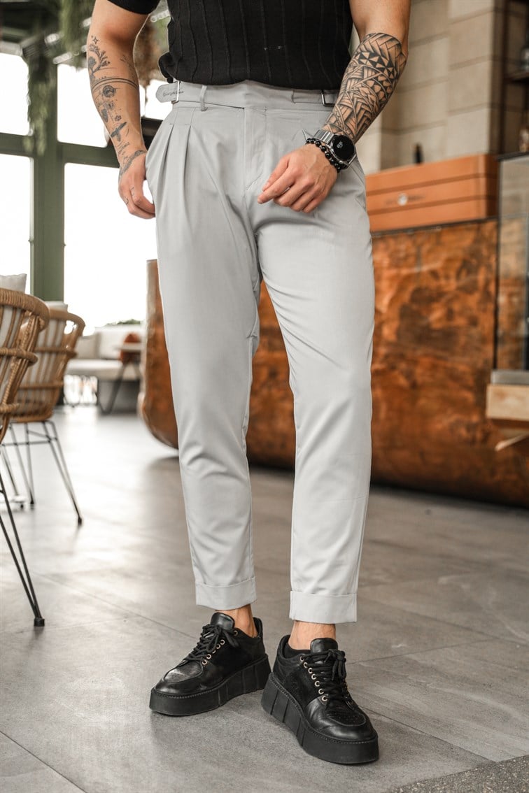 Çift Kemerli Double Paça Pantolon