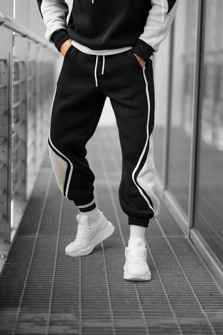 Çift Renk Detaylı Unisex Eşofman