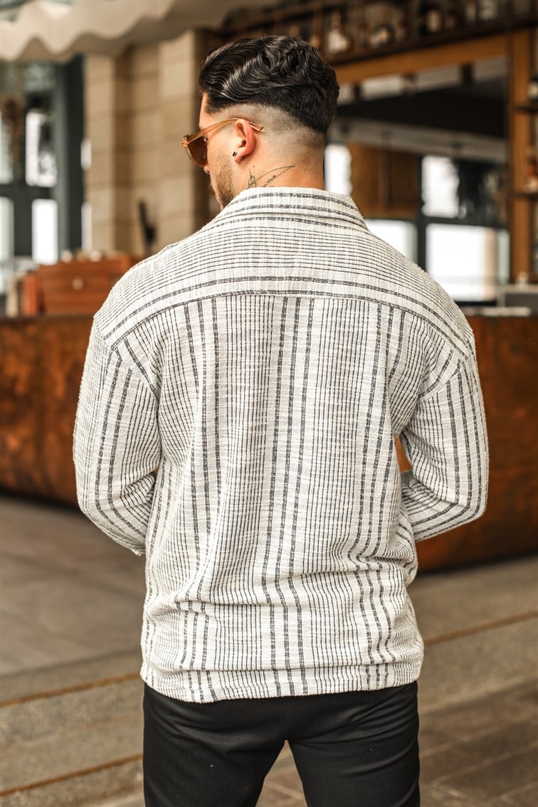 Çizgili Oduncu Oversize Gömlek