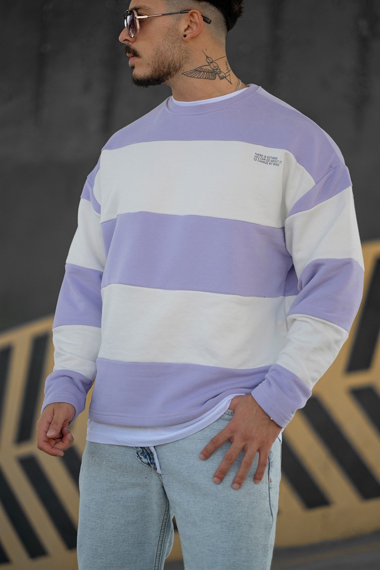 Çizgili Oversize Sweatshirt