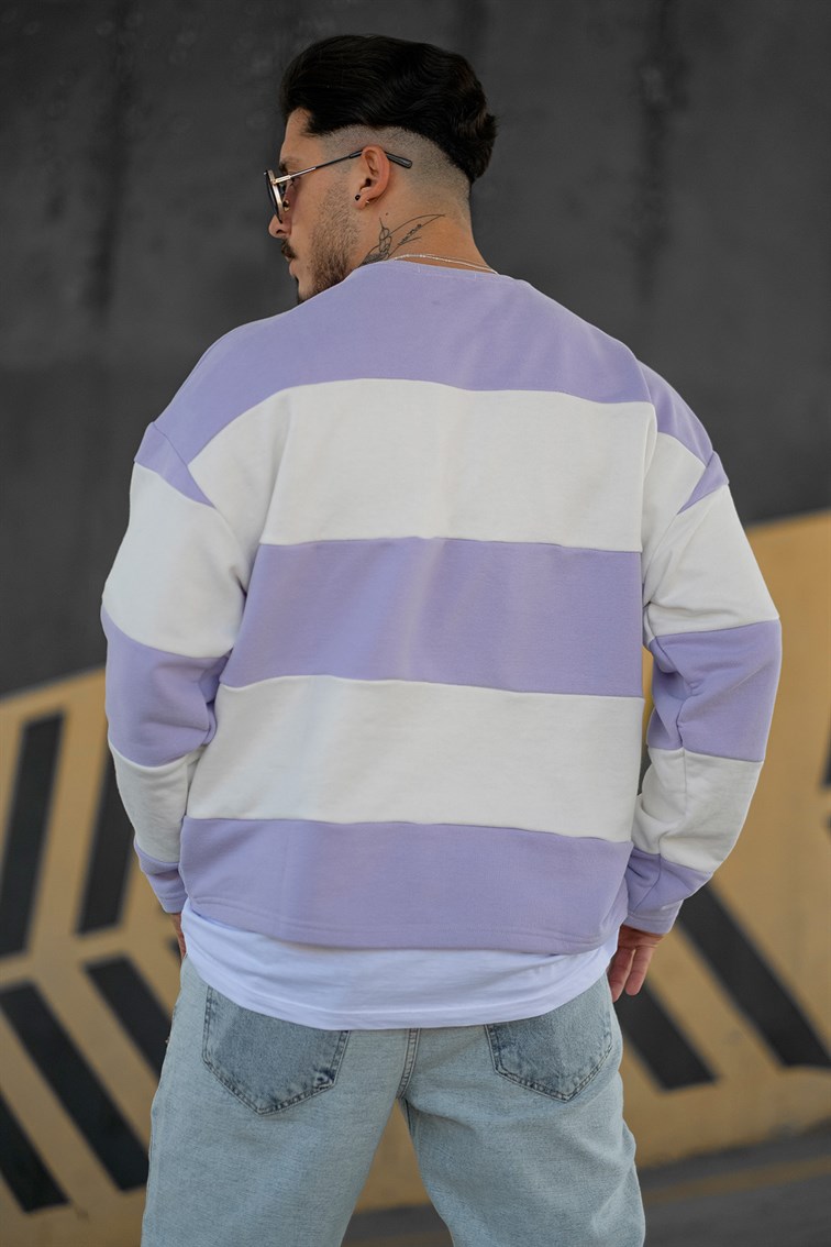 Çizgili Oversize Sweatshirt