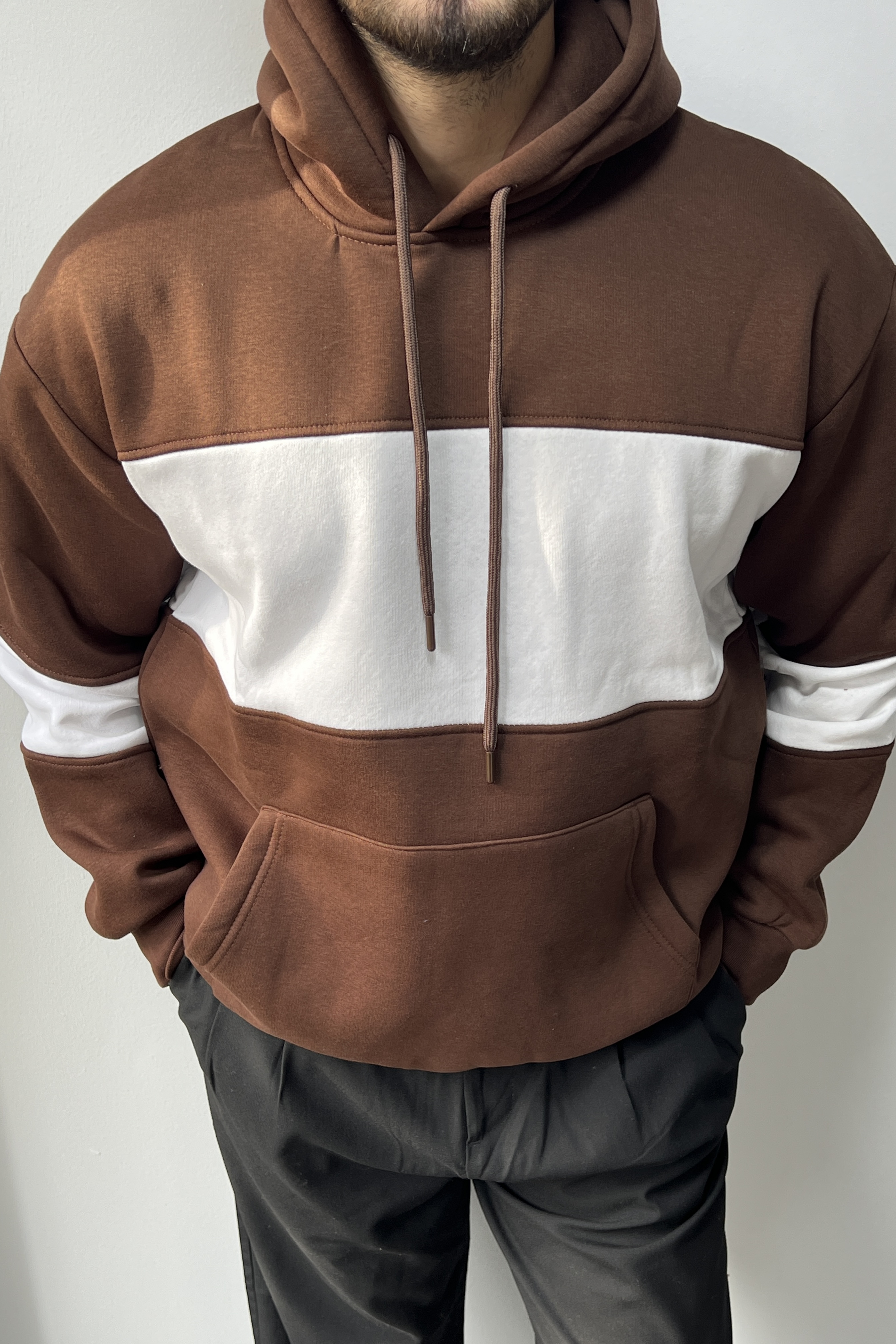 Çizgili Sweatshirt Kahve