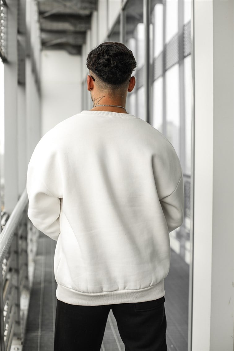 Collar Basıc Oversize Sweatshirt