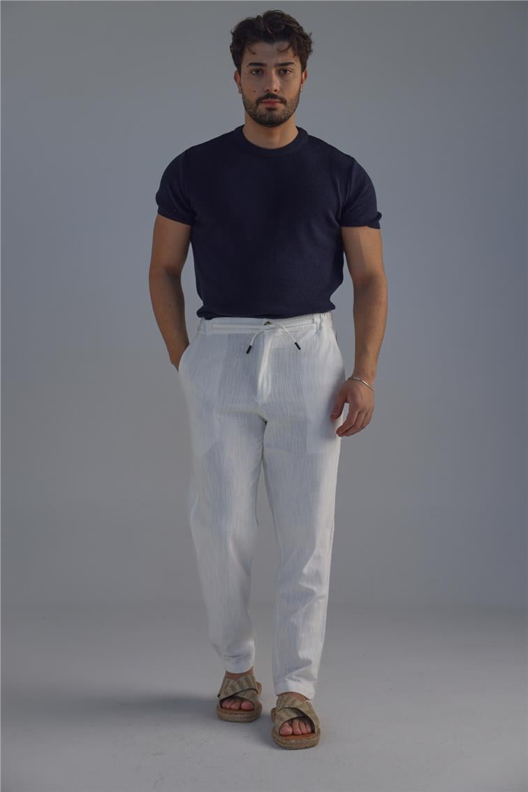 Dar Kalıp Örme T-Shirt Lacivert