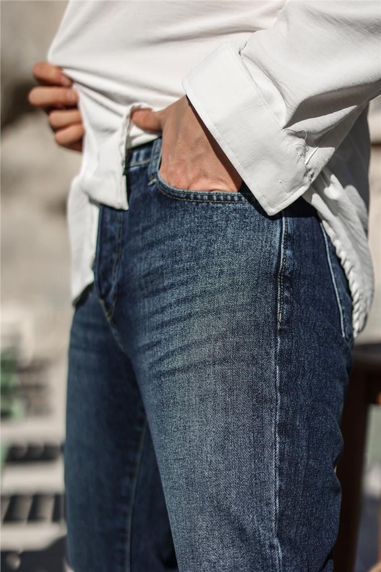 Dark Blue Mom Mom Jean Dark Blue