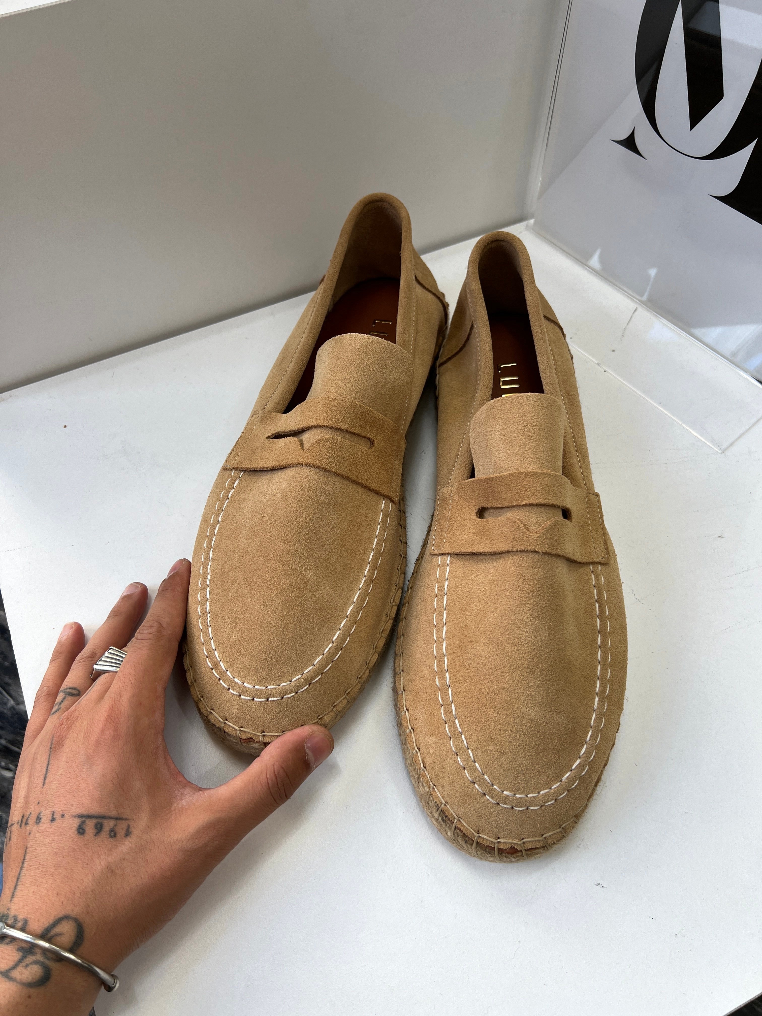 Deri Espadril Ayakkabı Camel