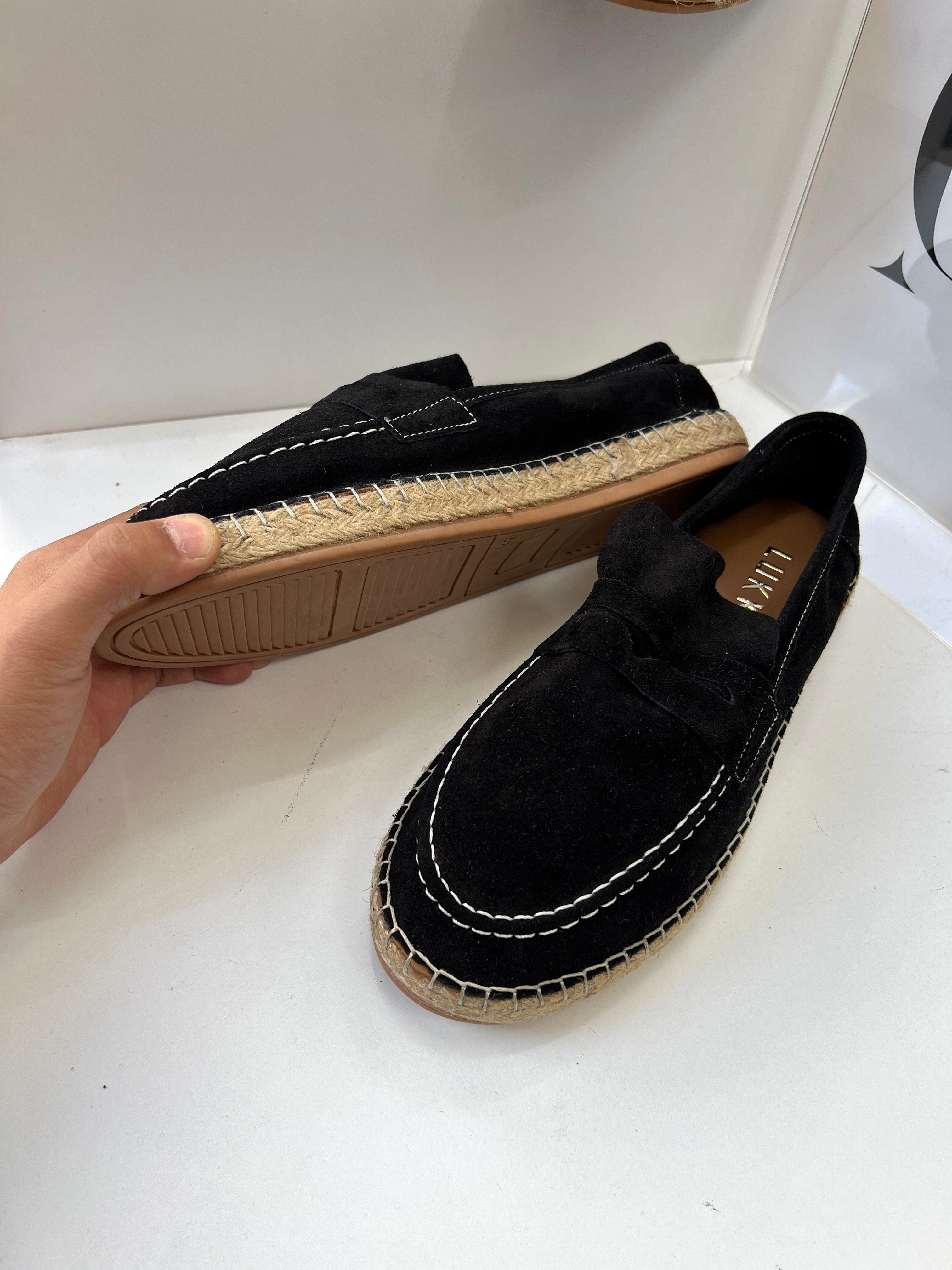 Deri Espadril Ayakkabı Siyah