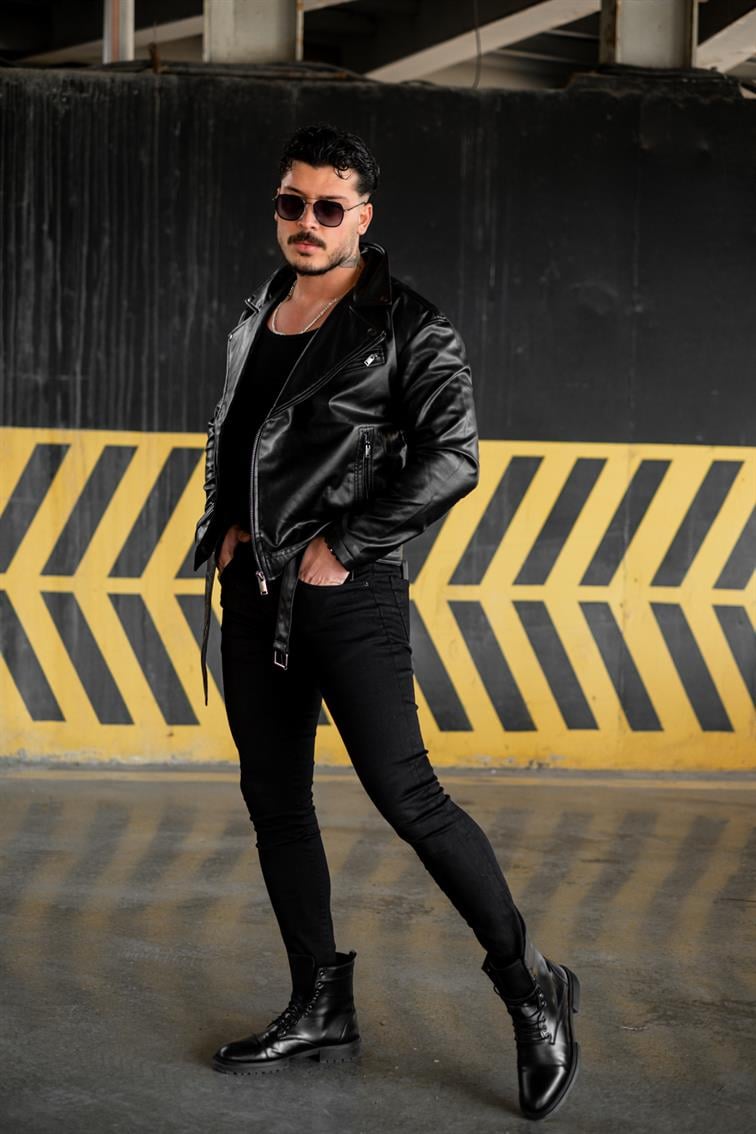 Deri Fermuarlı KG Ceket