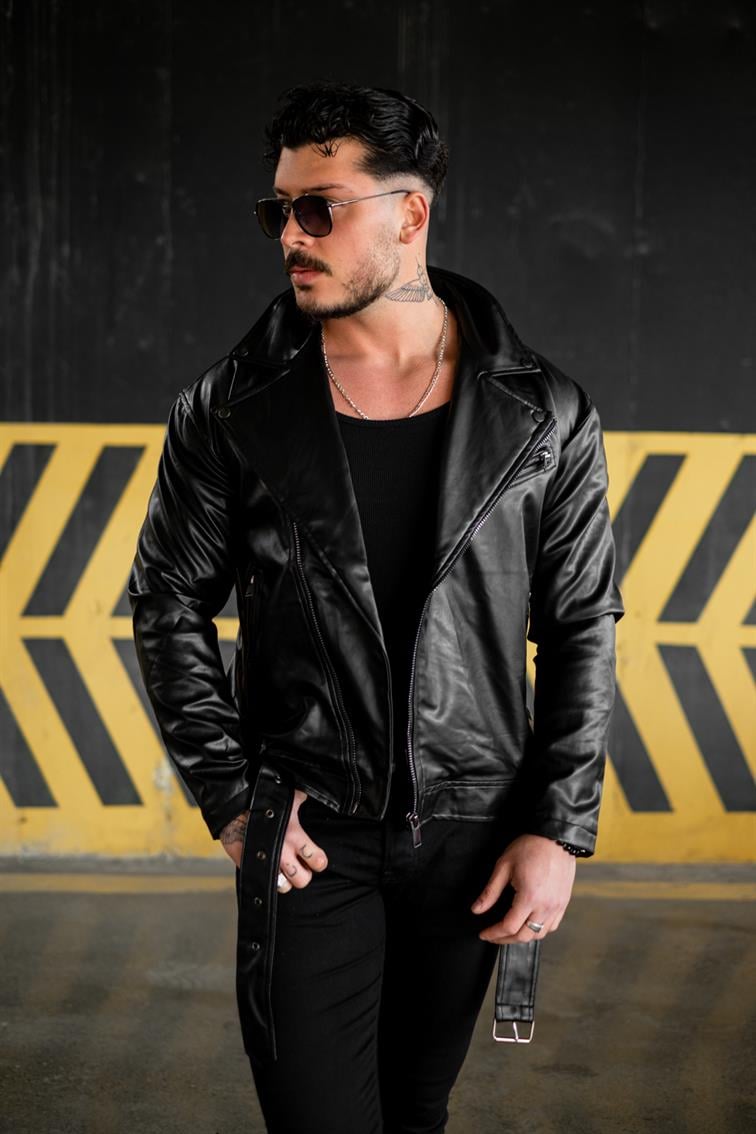 Deri Fermuarlı KG Ceket