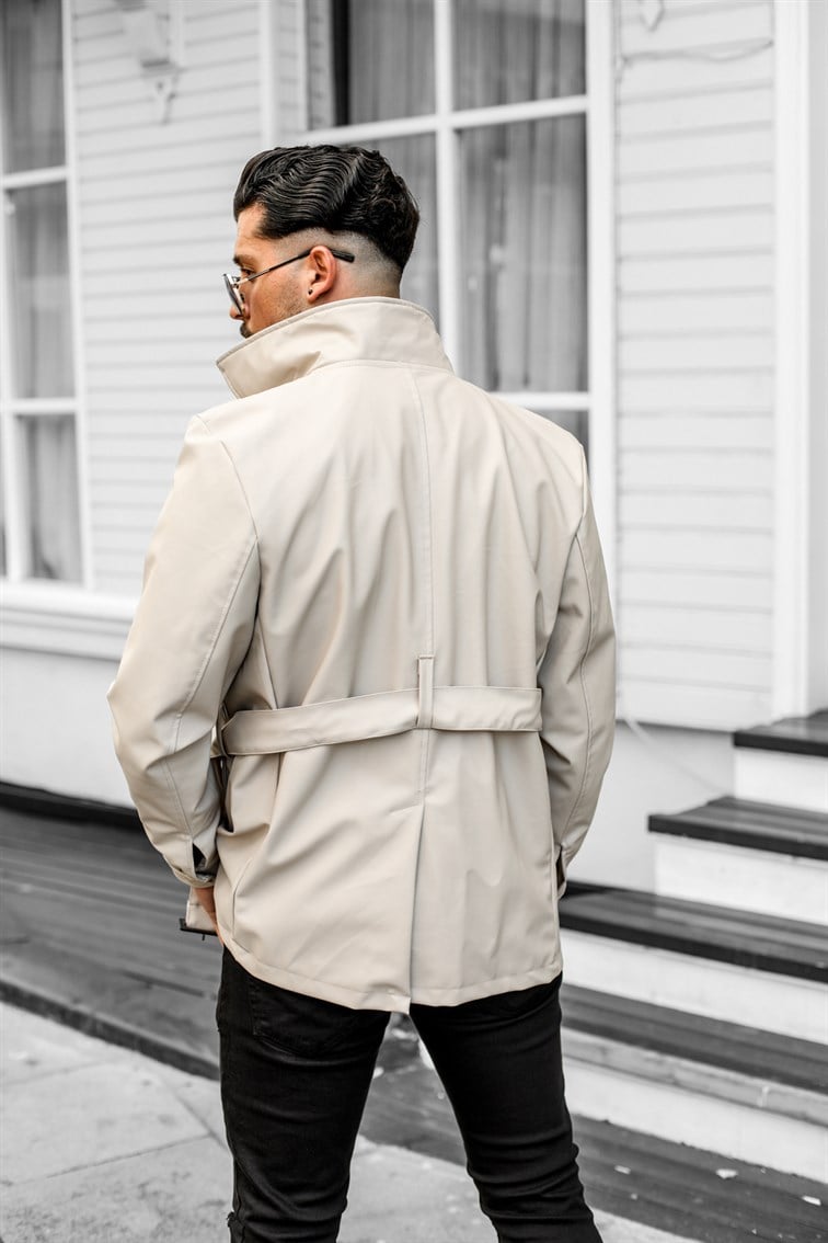 Deri Oversize Kemerli Ceket