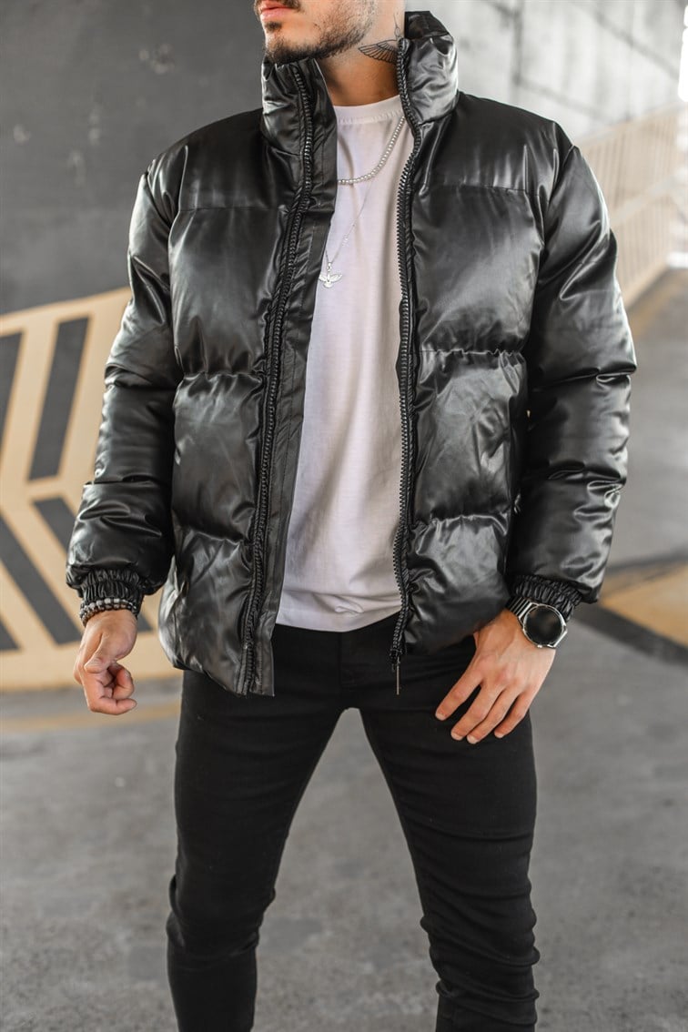 Deri Şişme Mont