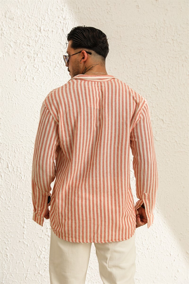 Dik Çizgili Oversize Gömlek