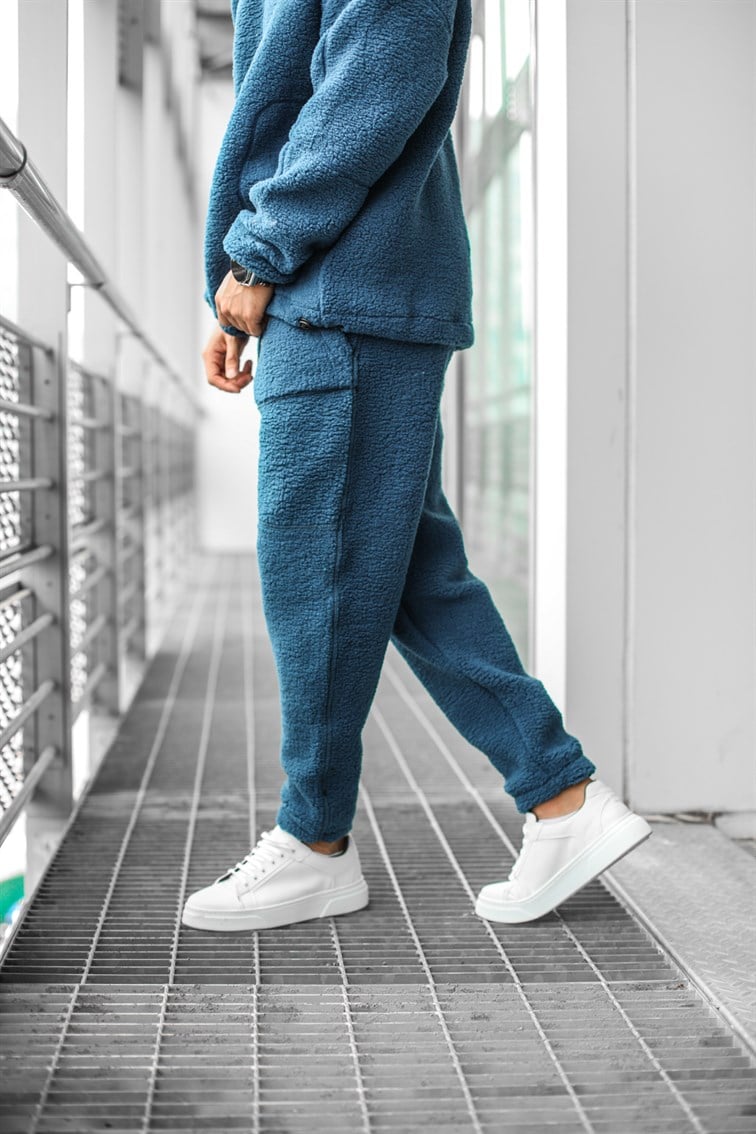Dikiş Detaylı Peluş Eşofman
