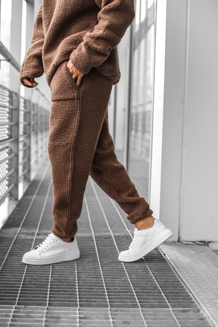 Dikiş Detaylı Peluş Eşofman