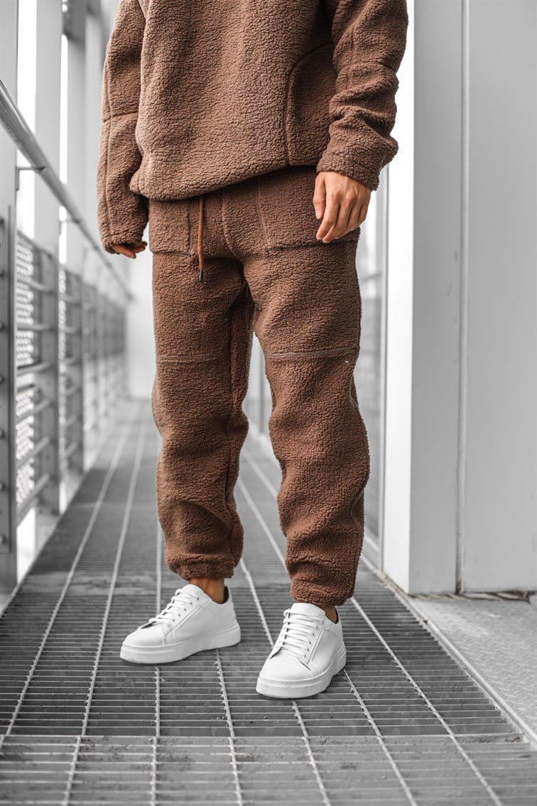 Dikiş Detaylı Peluş Eşofman