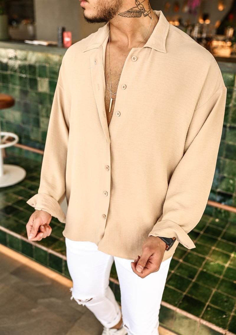 Dokulu Oversize Gömlek