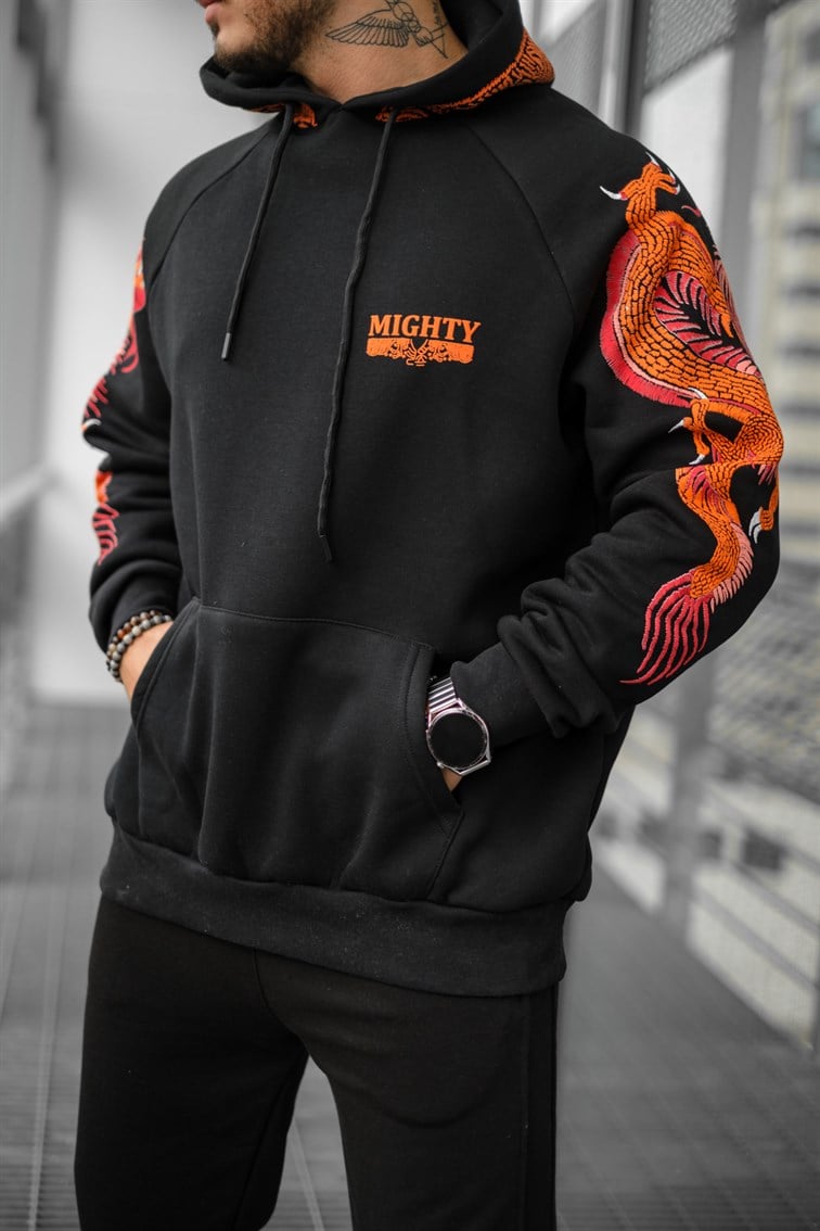 Dragon Baskılı Unisex Oversize Sweatshirt