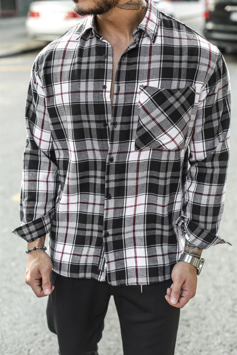 Ekose Desen İnce Oversize Gömlek