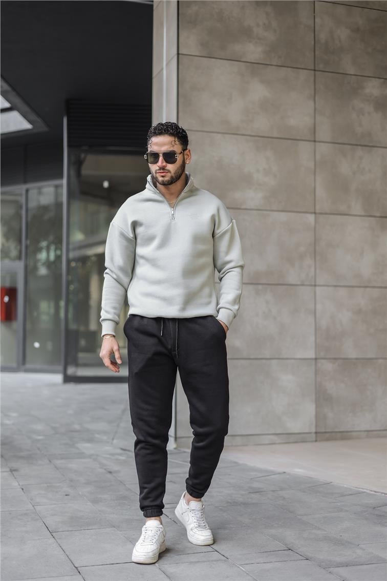 Exclusıve Found Yazılı Oversize Sweatshirt Gri