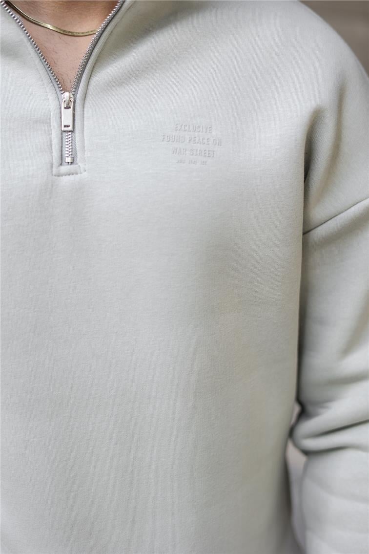 Exclusıve Found Yazılı Oversize Sweatshirt Gri