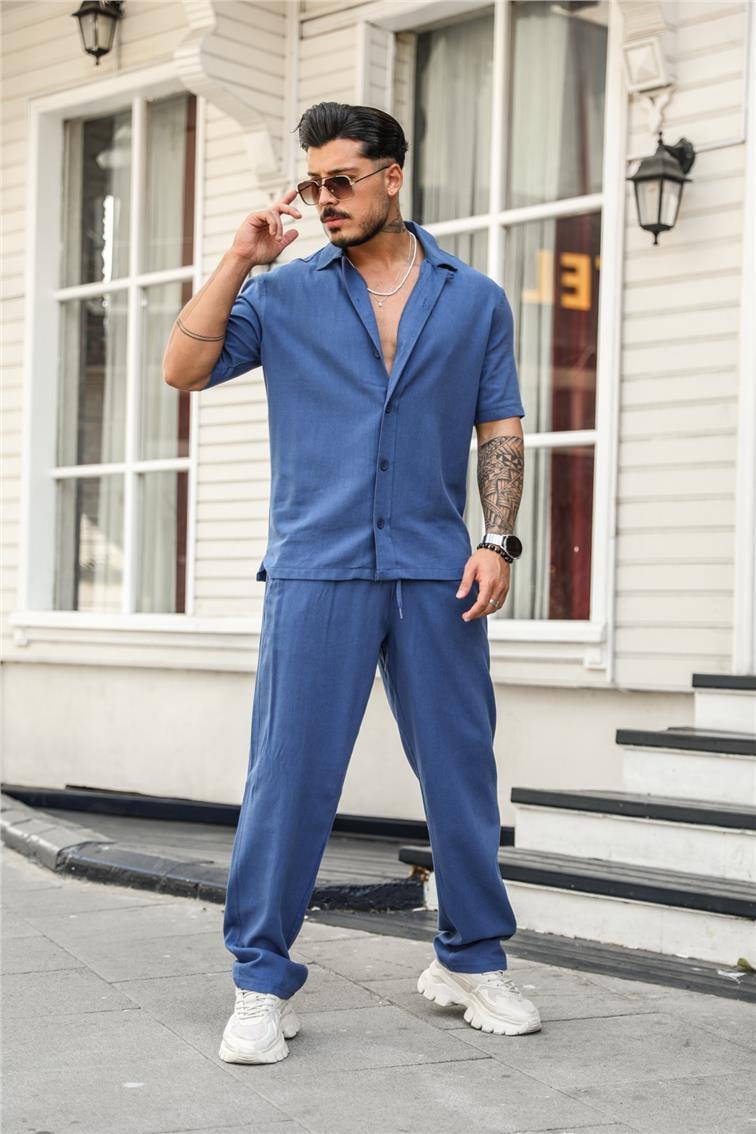 Fakir Kol Basic Oversize Gömlek Lacivert