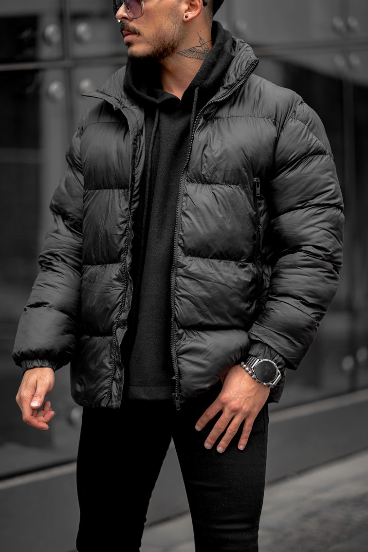 Fermuar Detaylı Şişme Mont