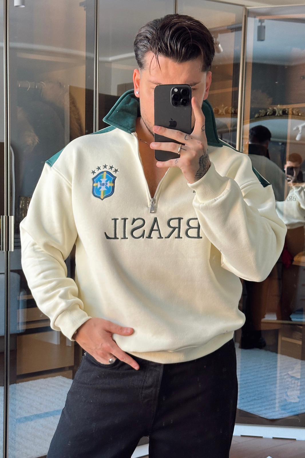 Fermuarlı Milli Takım Sweatshirt Sarı