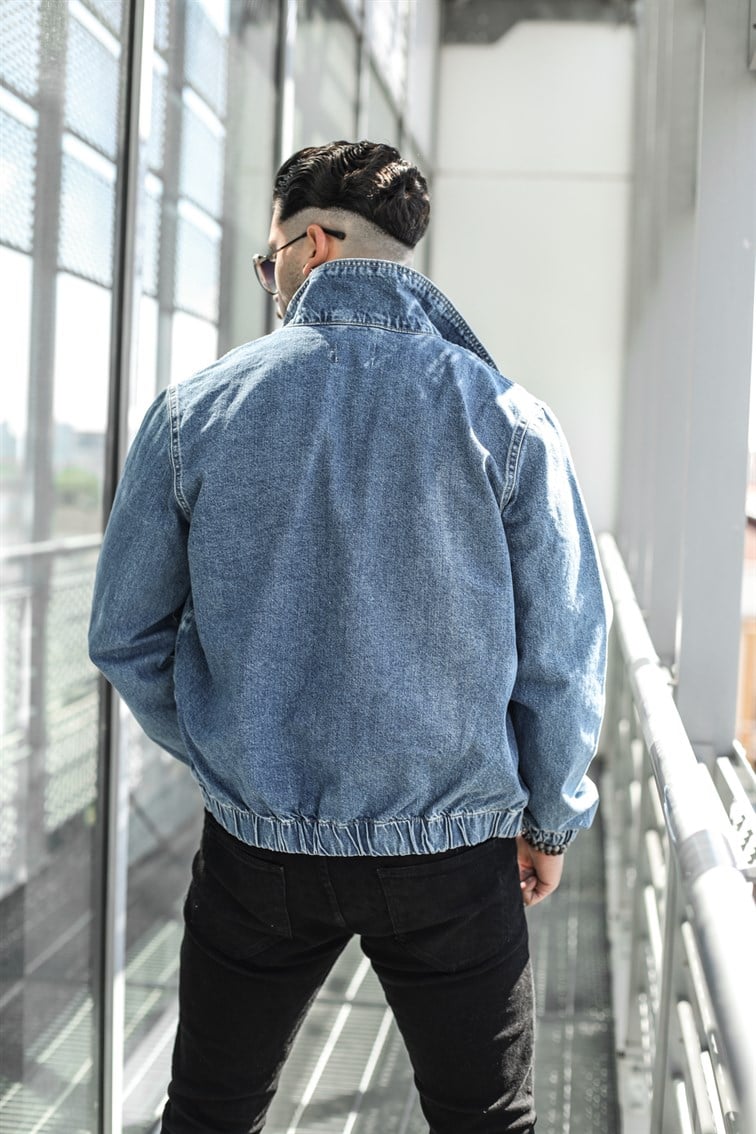 Fermuarlı Oversize Denim Ceket