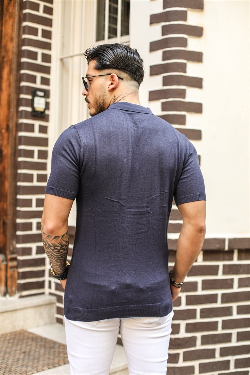 Fermuarlı Polo Yaka T-shirt