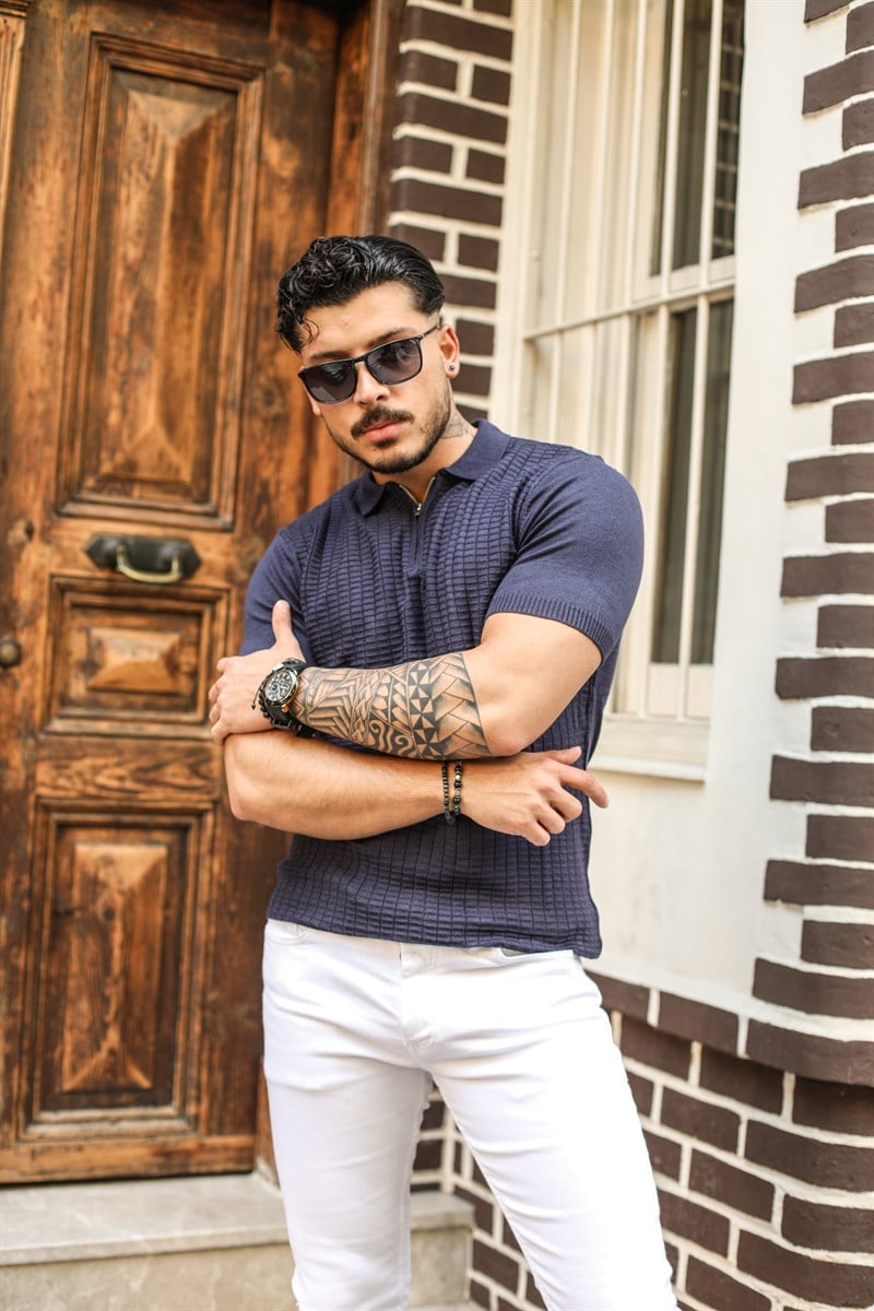Fermuarlı Polo Yaka T-shirt