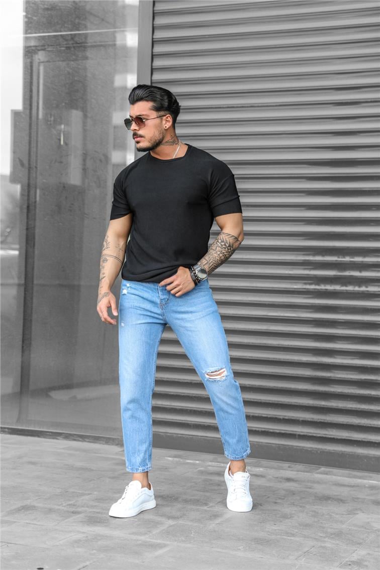 Fitilli Basic T-Shirt Siyah