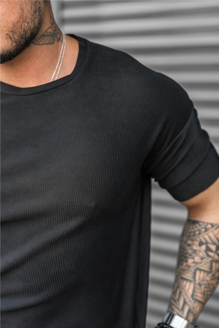 Fitilli Basic T-Shirt Siyah