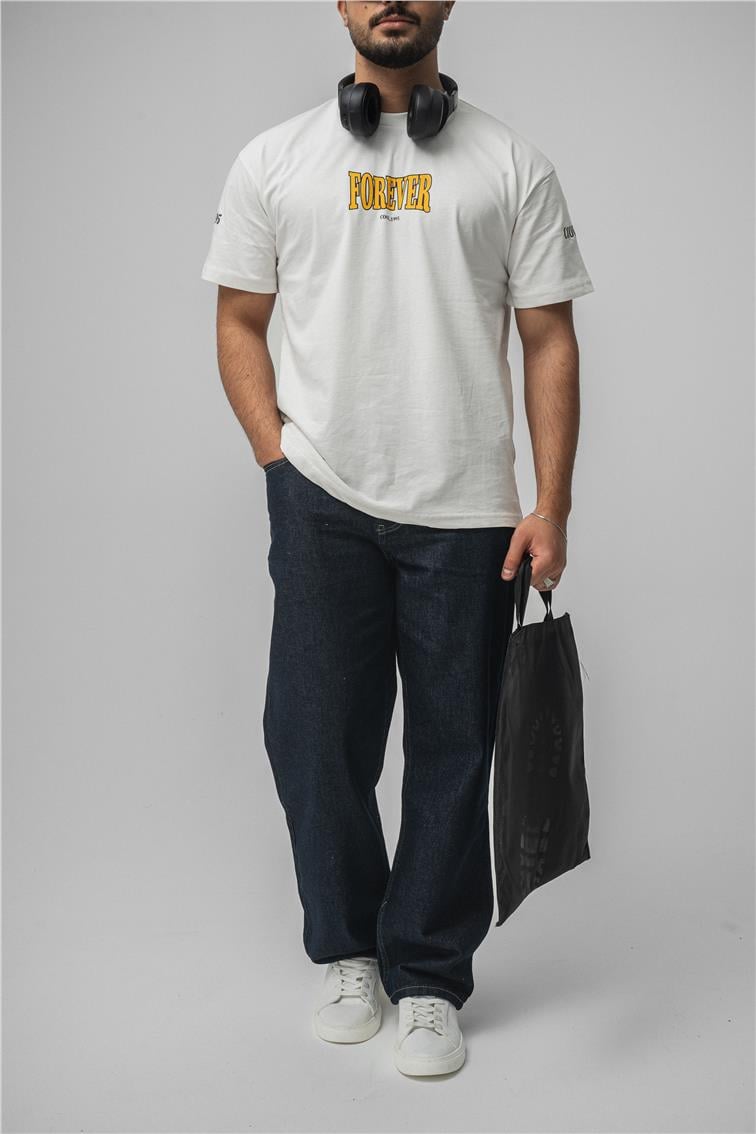 FOREVER Oversize T-Shirt Beyaz