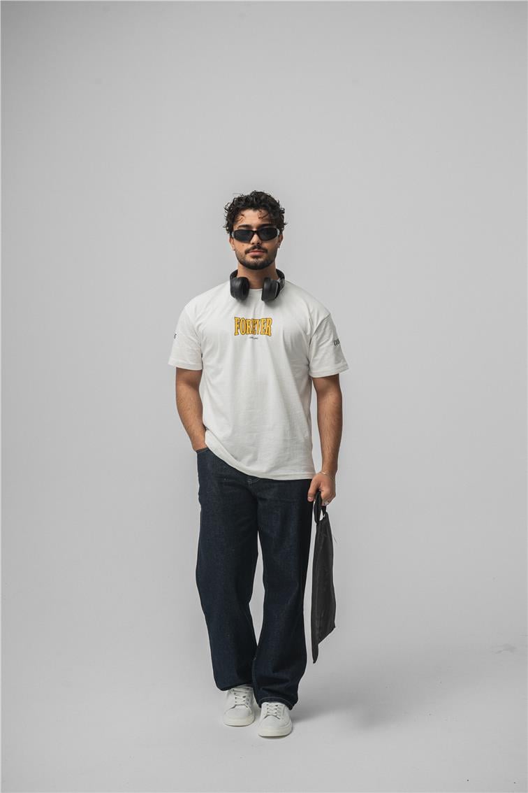 FOREVER Oversize T-Shirt Beyaz