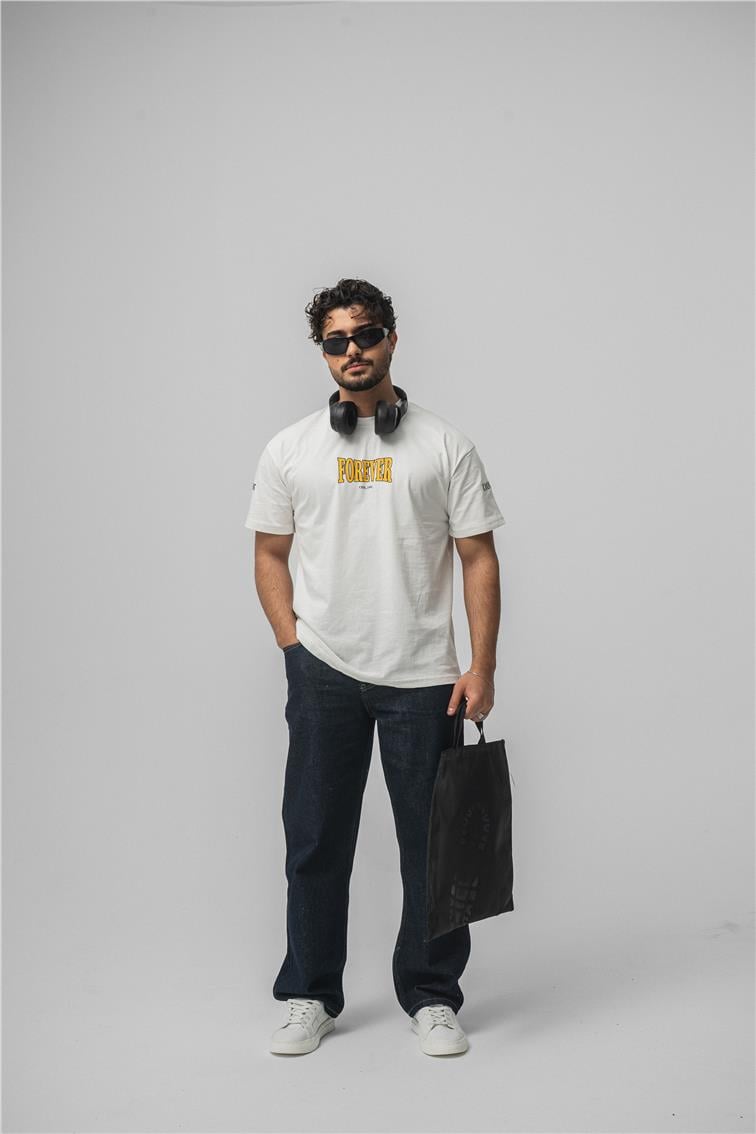 FOREVER Oversize T-Shirt Beyaz