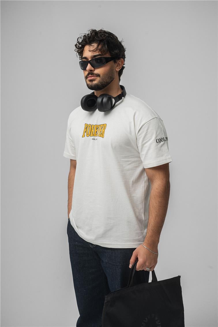 FOREVER Oversize T-Shirt Beyaz