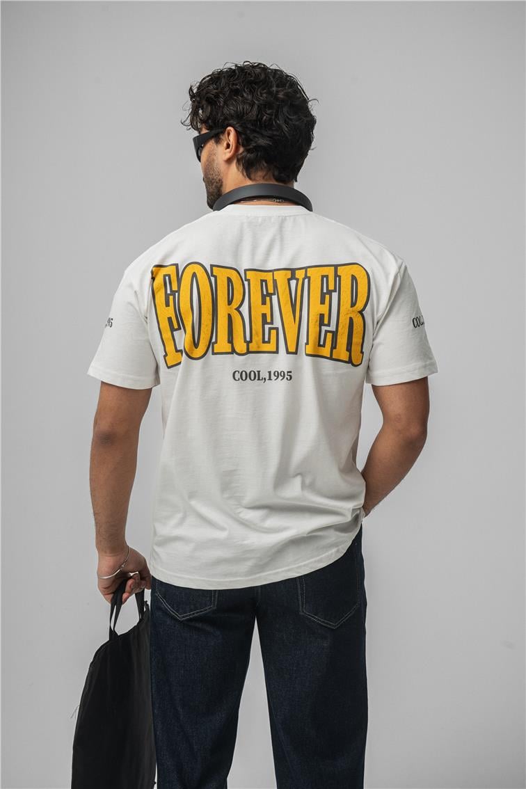 FOREVER Oversize T-Shirt Beyaz