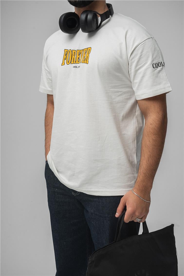 FOREVER Oversize T-Shirt Beyaz