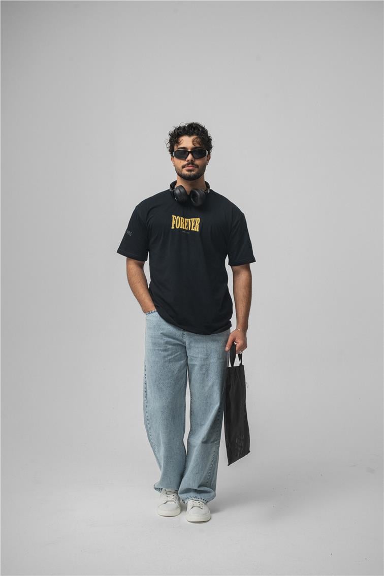 FOREVER Oversize T-Shirt Lacivert