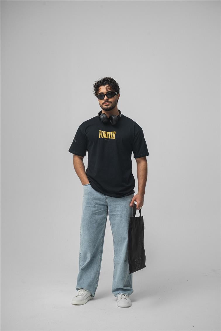 FOREVER Oversize T-Shirt Lacivert