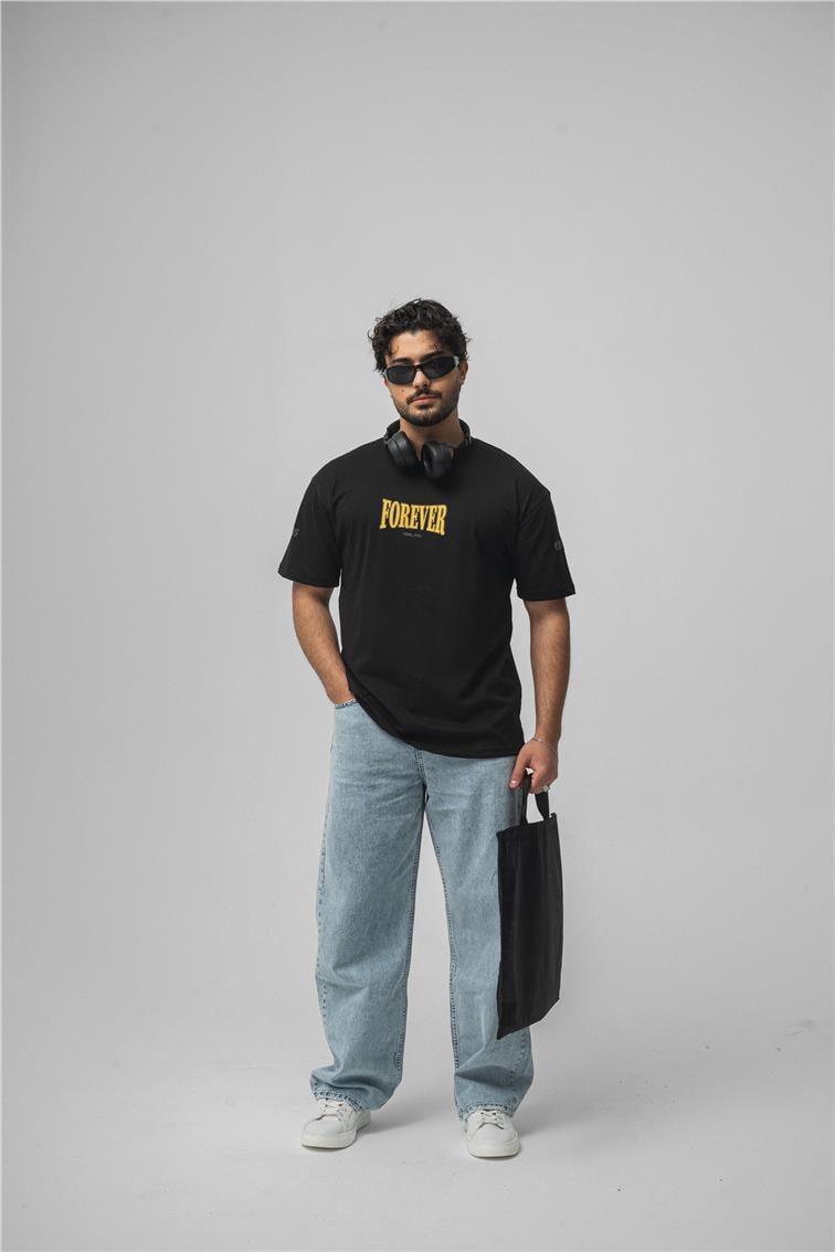 FOREVER Oversize T-Shirt Siyah
