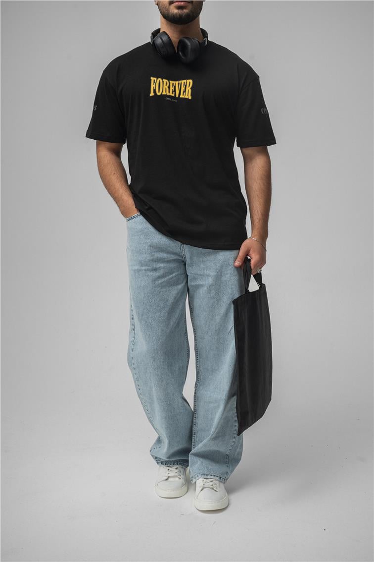 FOREVER Oversize T-Shirt Siyah