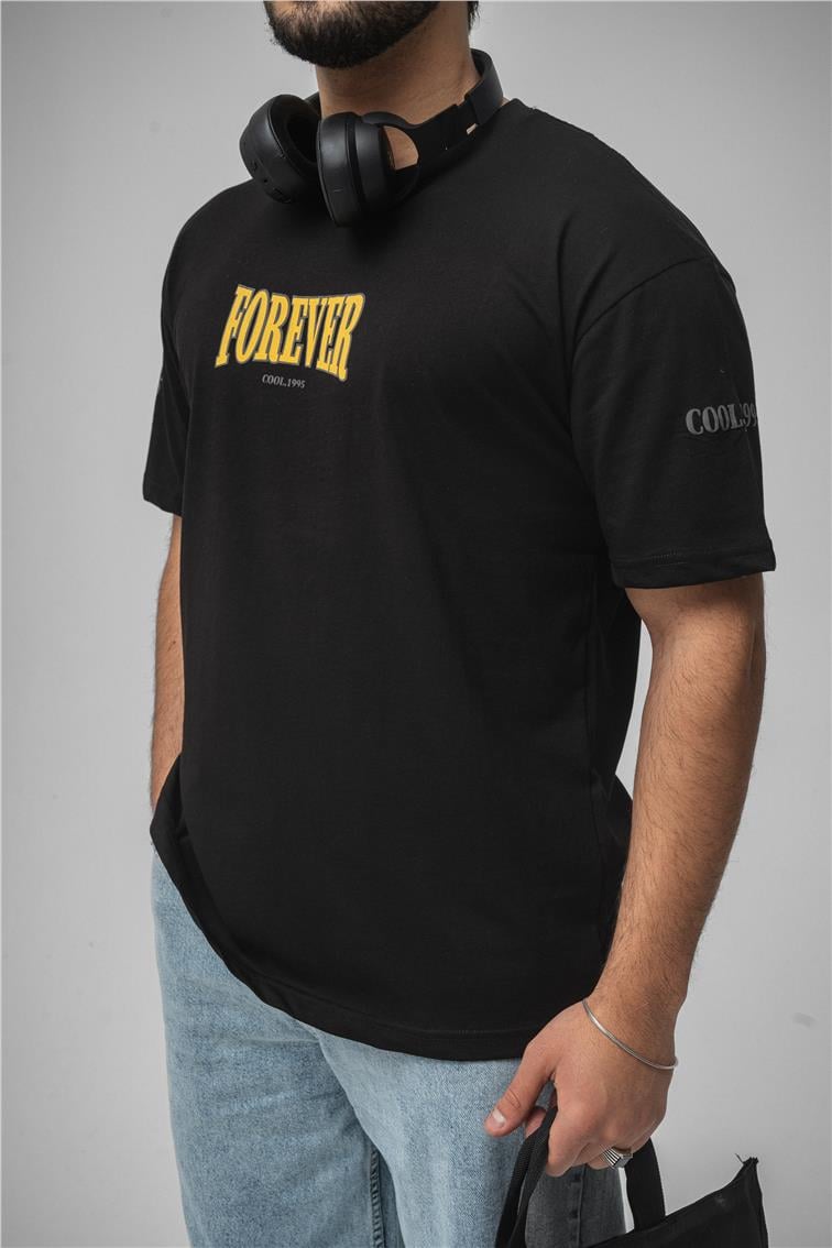 FOREVER Oversize T-Shirt Siyah
