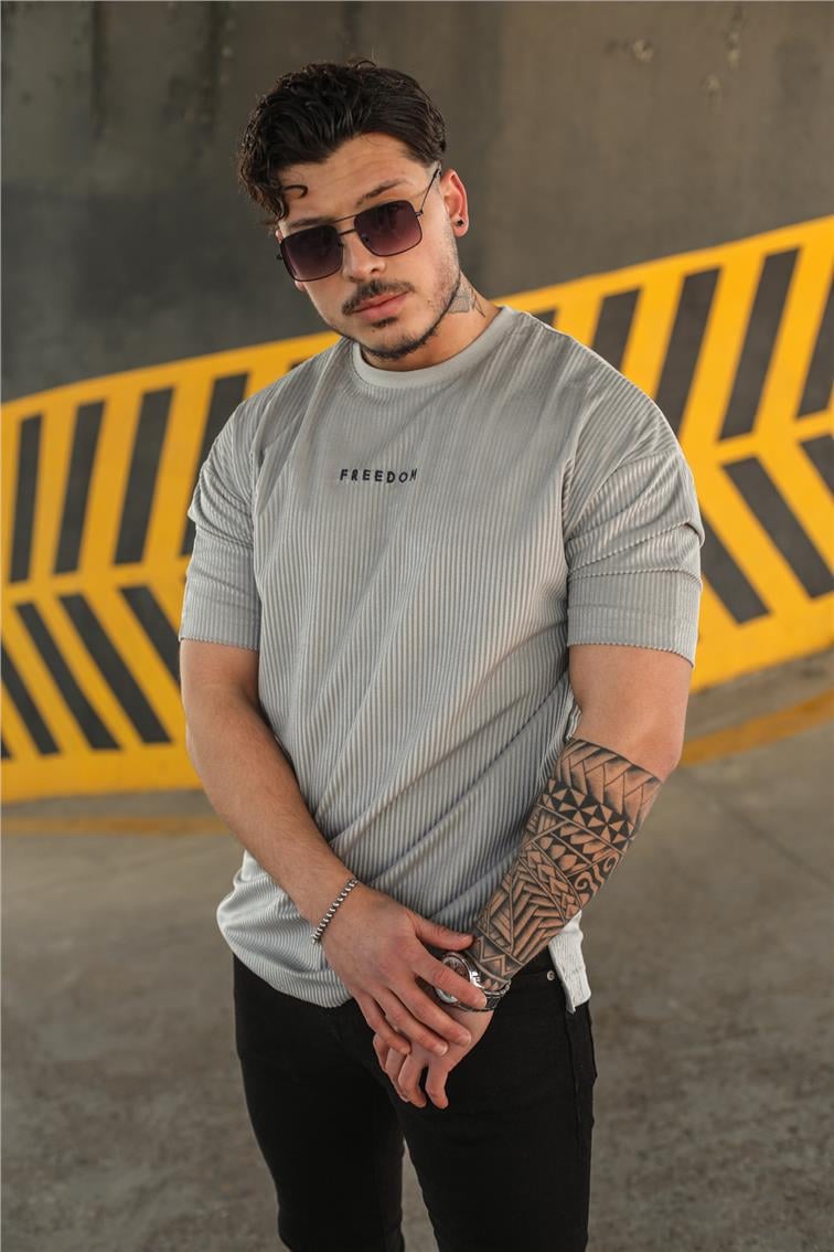 FREEDOM Oversize T-Shirt Kurşun
