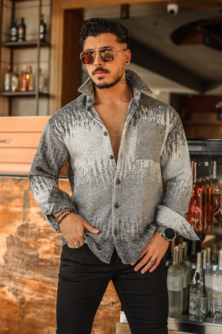 Geçiş Detaylı Oduncu Oversize Gömlek