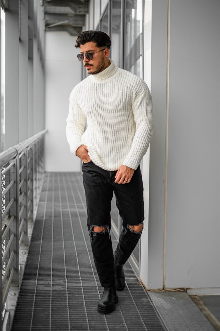 Geniş Örme Oversize Kazak
